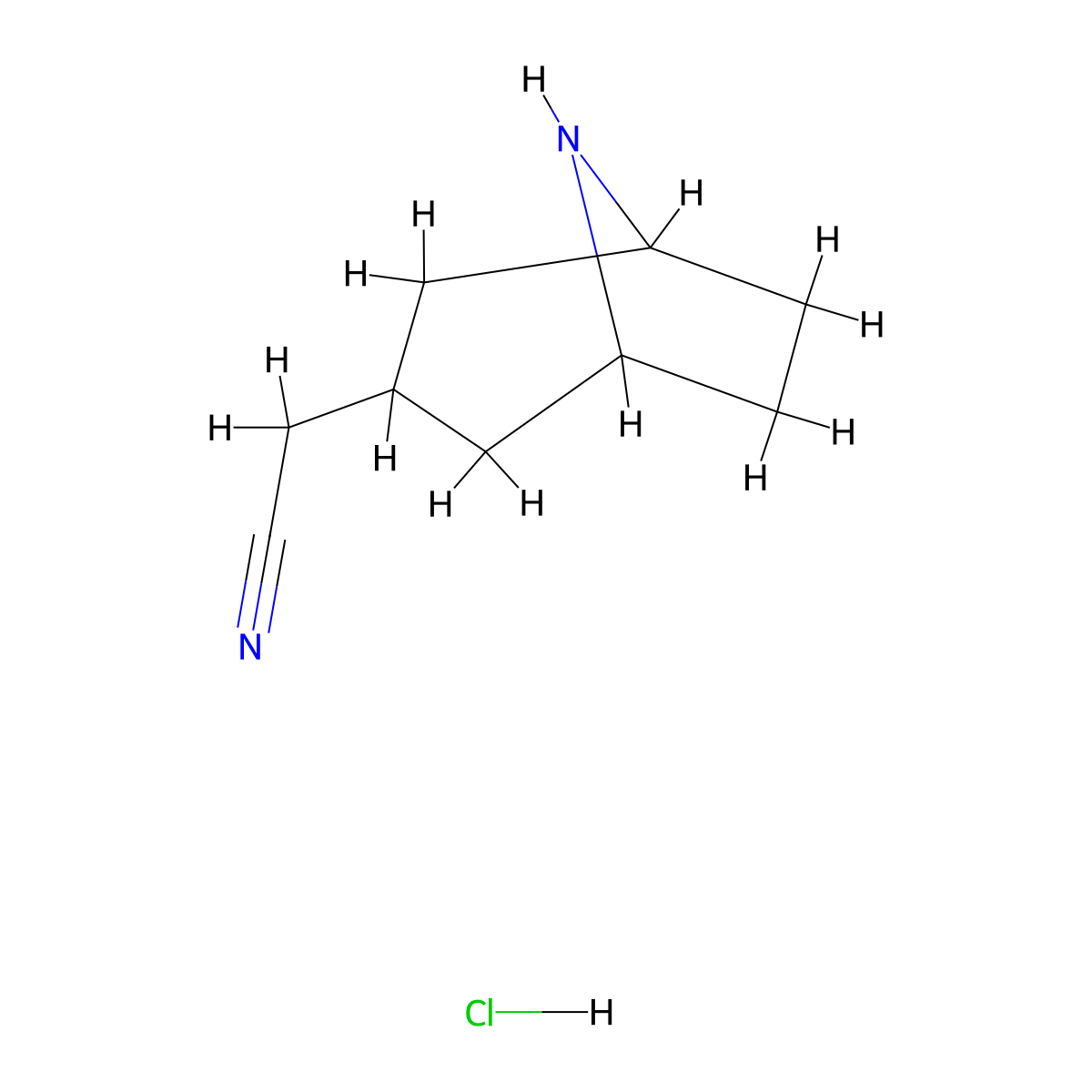 2-(8-Azabicyclo[3.2.1]octan-3-yl)acetonitrile;hydrochloride molecular structure, CAS 2097947-51-6