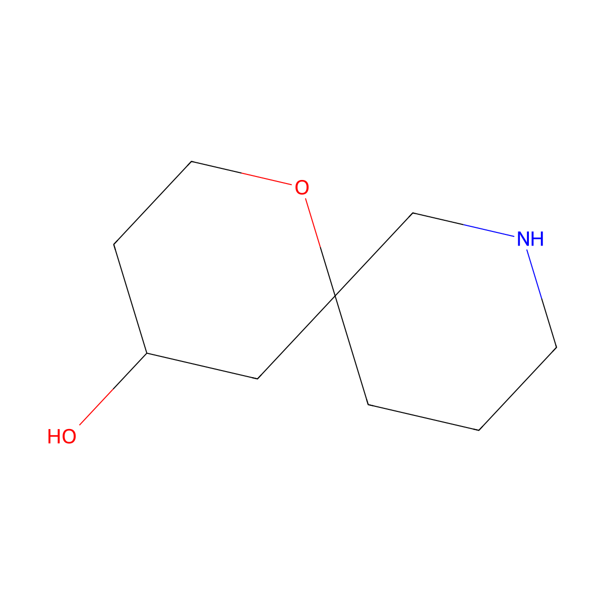 1-Oxa-8-azaspiro[5.5]undecan-4-ol molecular structure, CAS 2097947-59-4