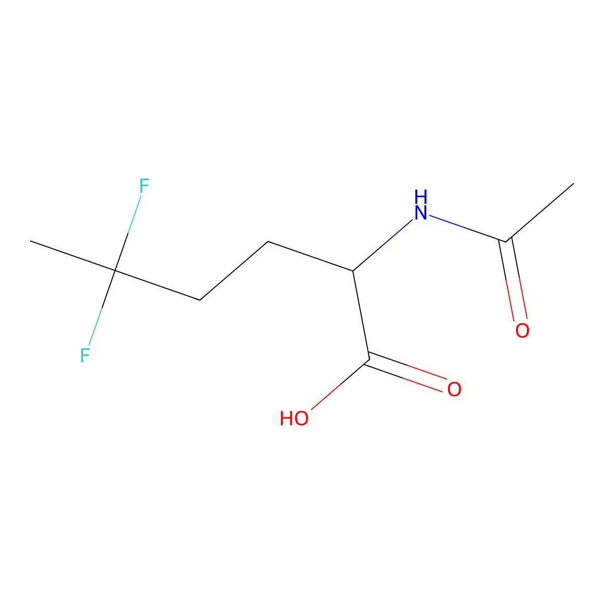 2-Acetamido-5,5-difluorohexanoic acid molecular structure, CAS 2097950-01-9