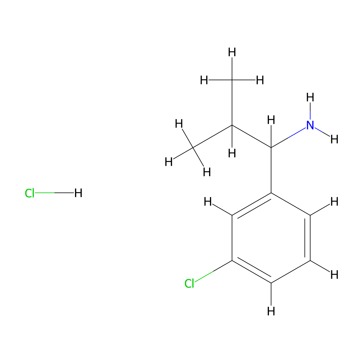 1-(3-Chlorophenyl)-2-methylpropan-1-amine hydrochloride molecular structure, CAS 2097950-11-1