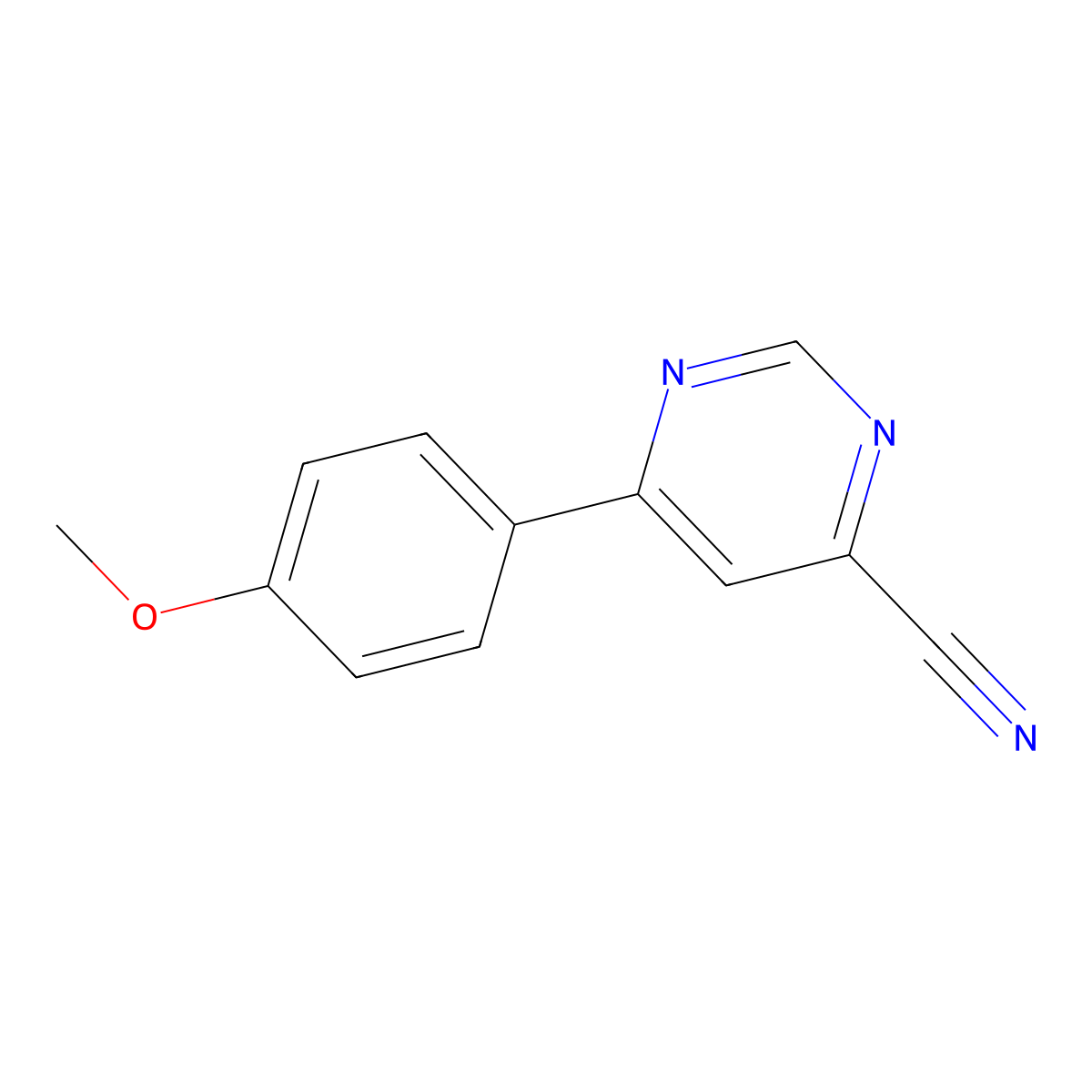 6-(4-Methoxyphenyl)pyrimidine-4-carbonitrile molecular structure, CAS 2097951-62-5
