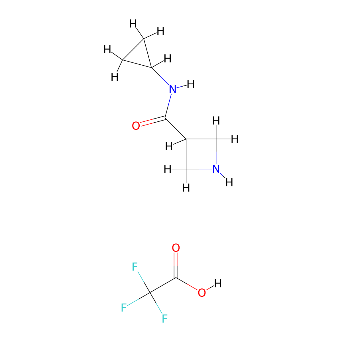 N-cyclopropylazetidine-3-carboxamide; trifluoroacetic acid molecular structure, CAS 2097951-90-9