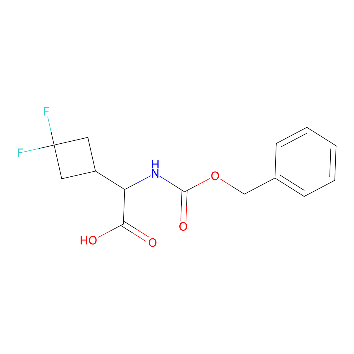 2-{[(Benzyloxy)carbonyl]amino}-2-(3,3-difluorocyclobutyl)acetic acid molecular structure, CAS 2097952-68-4