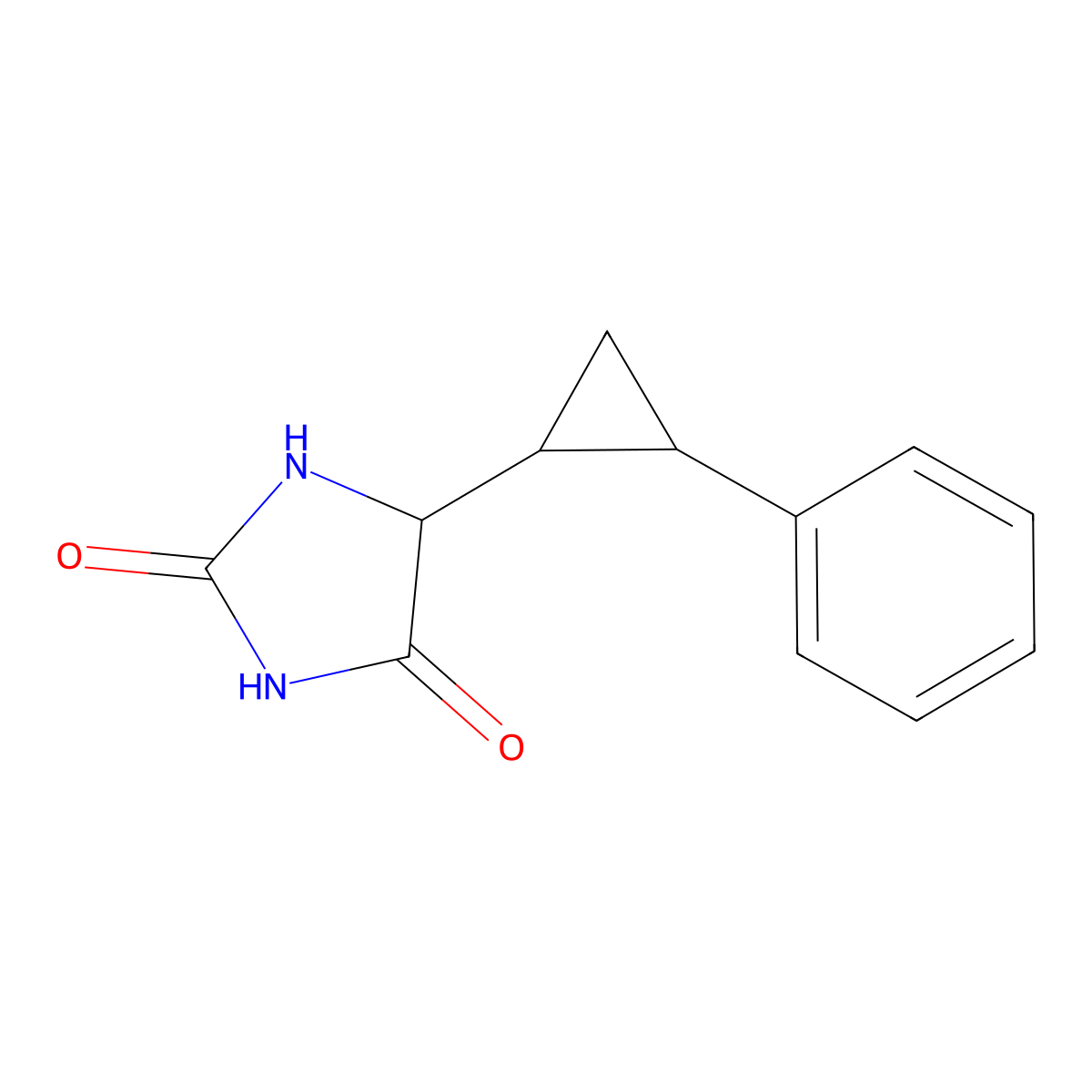 5-(2-Phenylcyclopropyl)imidazolidine-2,4-dione molecular structure, CAS 2097953-55-2