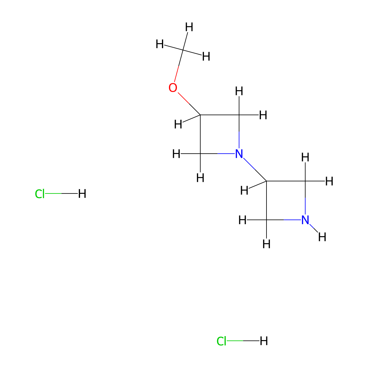 3-Methoxy-1,3'-biazetidine dihydrochloride molecular structure, CAS 2097953-67-6