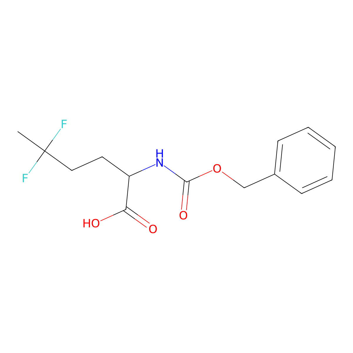 2-{[(Benzyloxy)carbonyl]amino}-5,5-difluorohexanoic acid molecular structure, CAS 2097954-54-4
