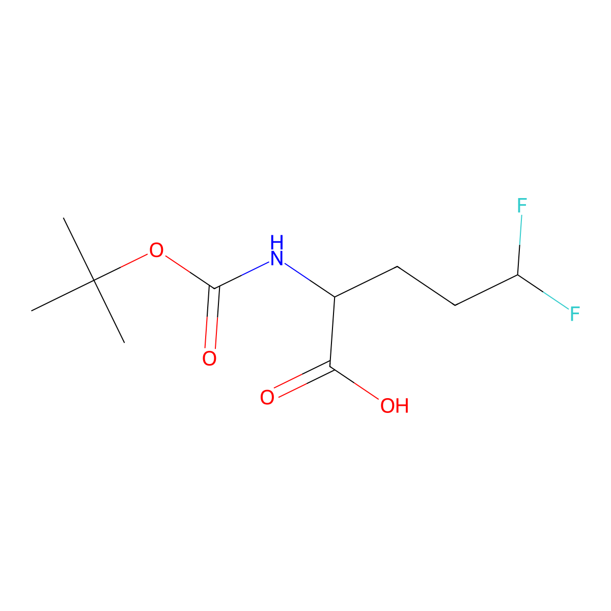 2-{[(Tert-butoxy)carbonyl]amino}-5,5-difluoropentanoic acid molecular structure, CAS 2097954-55-5