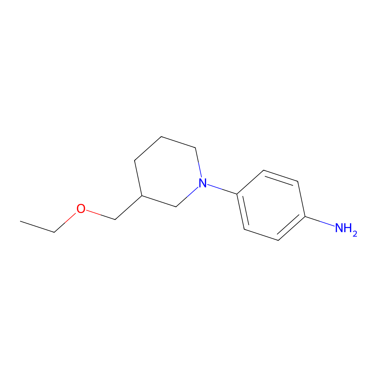 4-(3-(Ethoxymethyl)piperidin-1-yl)aniline molecular structure, CAS 2097955-32-1