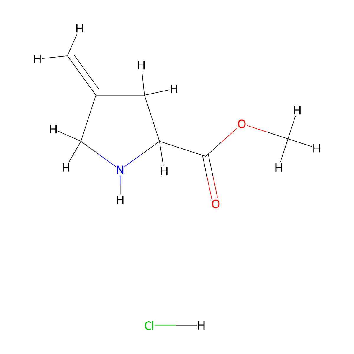 Methyl 4-methylenepyrrolidine-2-carboxylate hydrochloride molecular structure, CAS 2097955-78-5