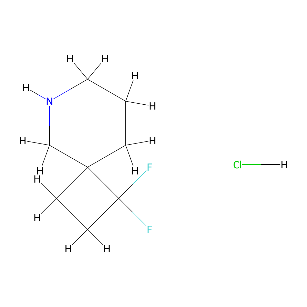 1,1-Difluoro-6-azaspiro[3.5]nonane hydrochloride molecular structure, CAS 2097955-89-8