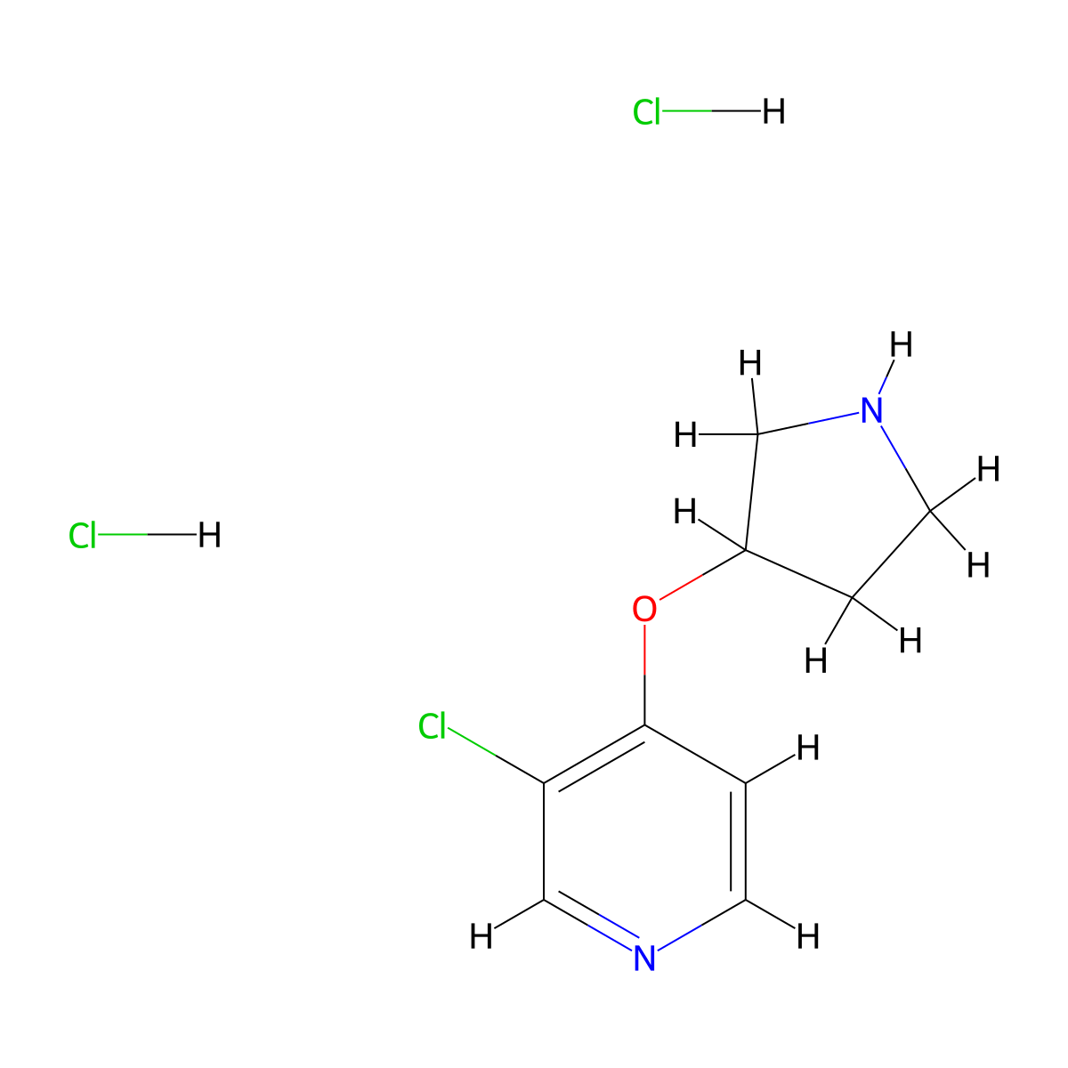 3-Chloro-4-(pyrrolidin-3-yloxy)pyridine dihydrochloride molecular structure, CAS 2097957-06-5