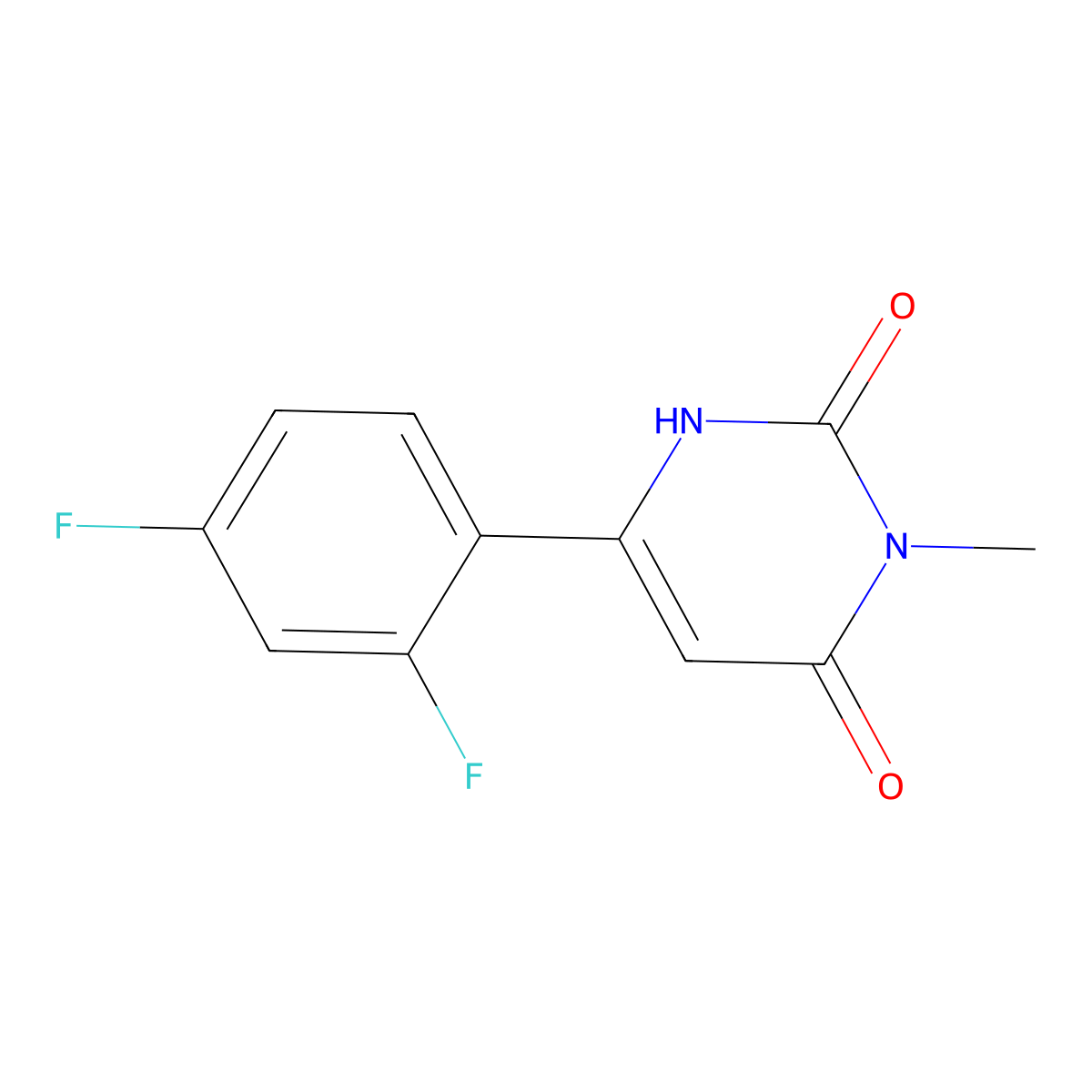 6-(2,4-Difluorophenyl)-3-methyl-1,2,3,4-tetrahydropyrimidine-2,4-dione molecular structure, CAS 2097957-46-3
