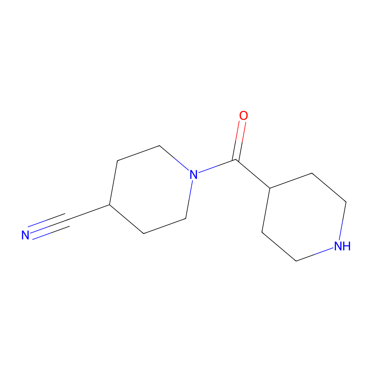1-(Piperidine-4-carbonyl)piperidine-4-carbonitrile molecular structure, CAS 2097957-61-2