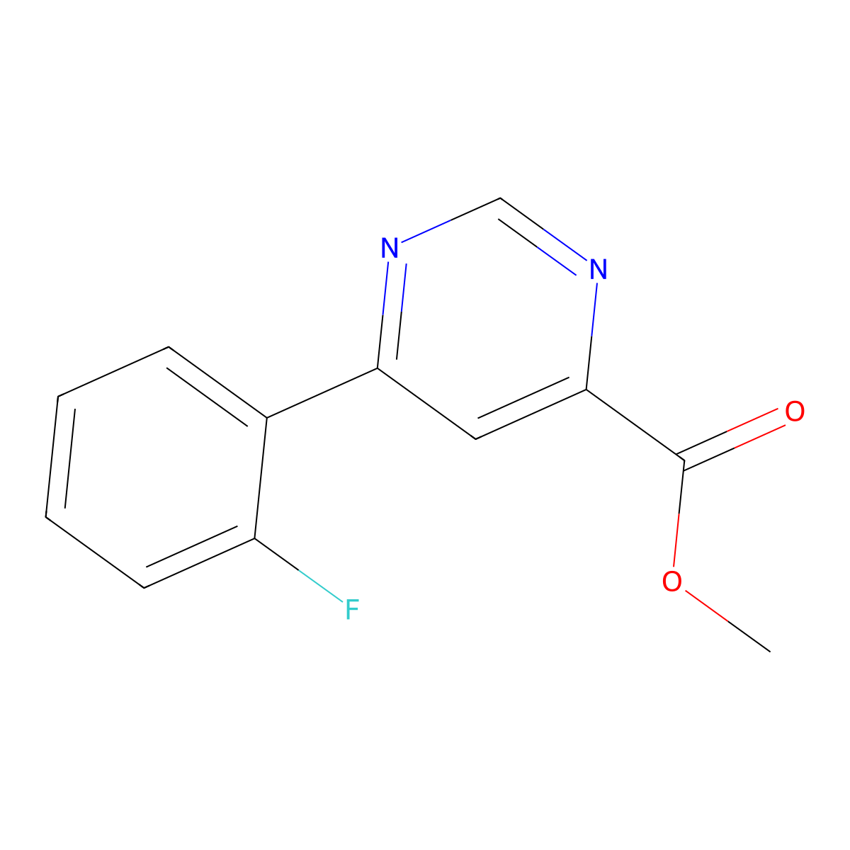 Methyl 6-(2-fluorophenyl)pyrimidine-4-carboxylate molecular structure, CAS 2097957-67-8
