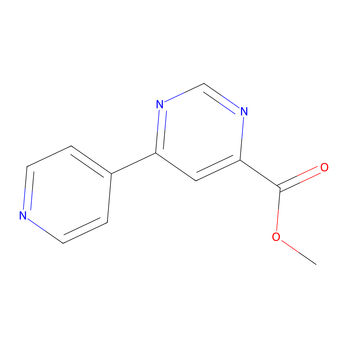 Methyl 6-(pyridin-4-yl)pyrimidine-4-carboxylate molecular structure, CAS 2097957-81-6