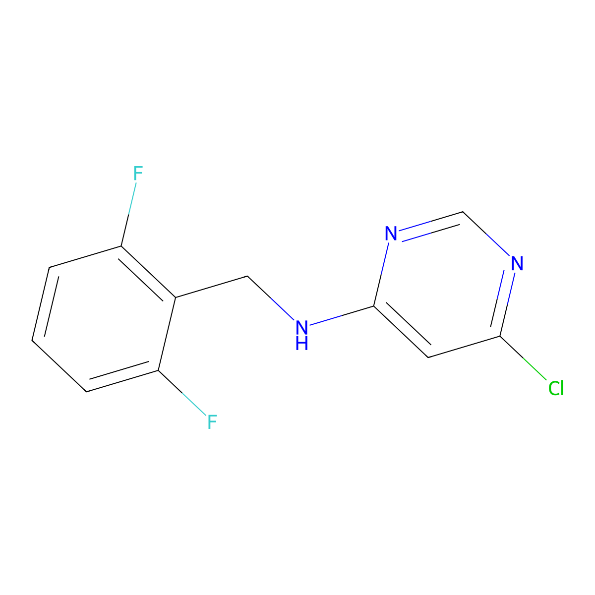 6-chloro-N-(2,6-difluorobenzyl)pyrimidin-4-amine molecular structure, CAS 2097958-16-0