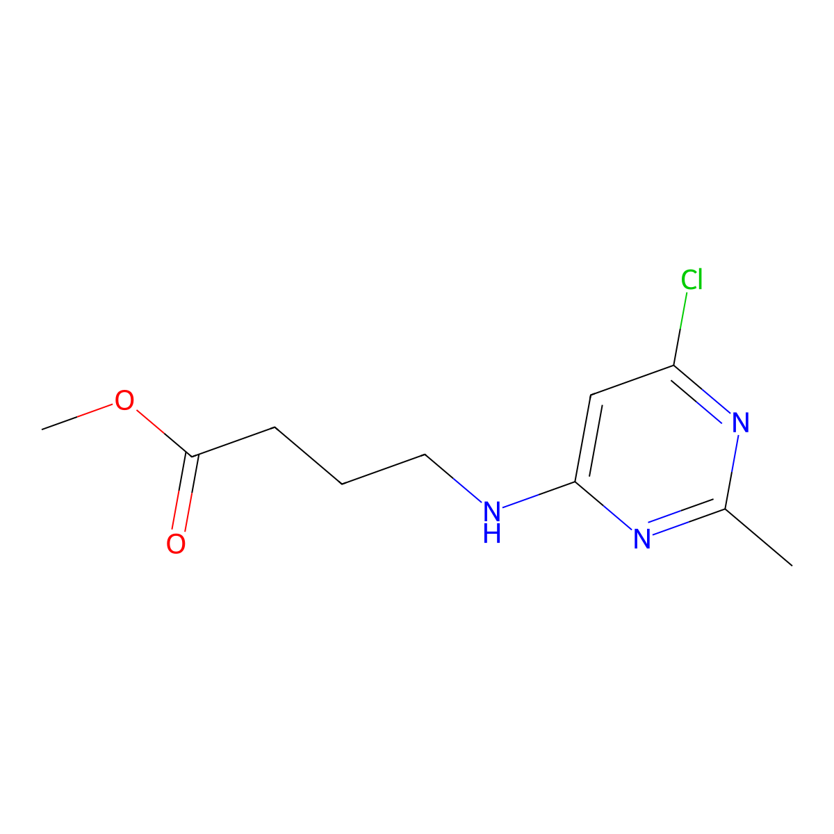 Methyl 4-((6-chloro-2-methylpyrimidin-4-yl)amino)butanoate molecular structure, CAS 2097958-62-6