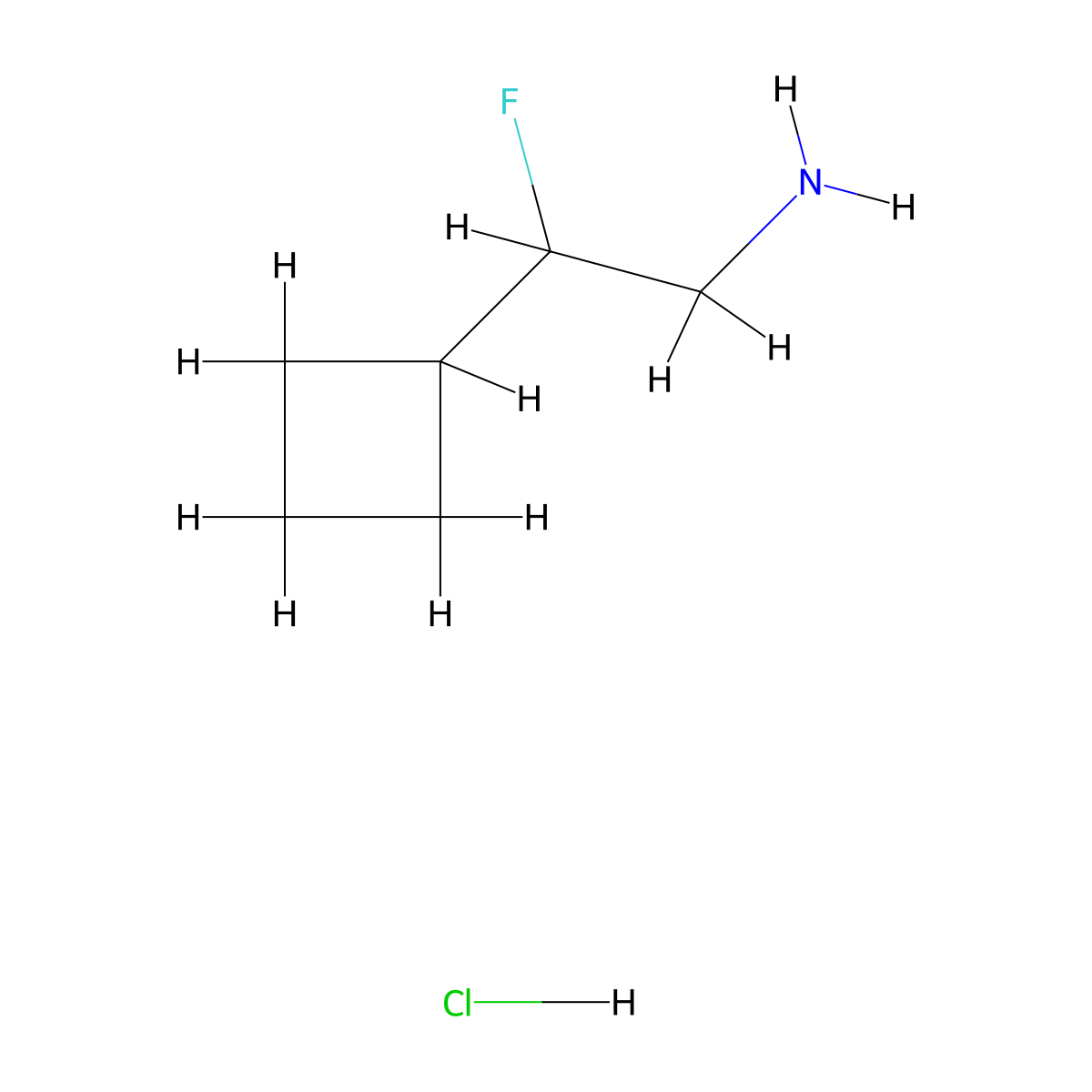 2-Cyclobutyl-2-fluoroethan-1-amine hydrochloride molecular structure, CAS 2097959-65-2