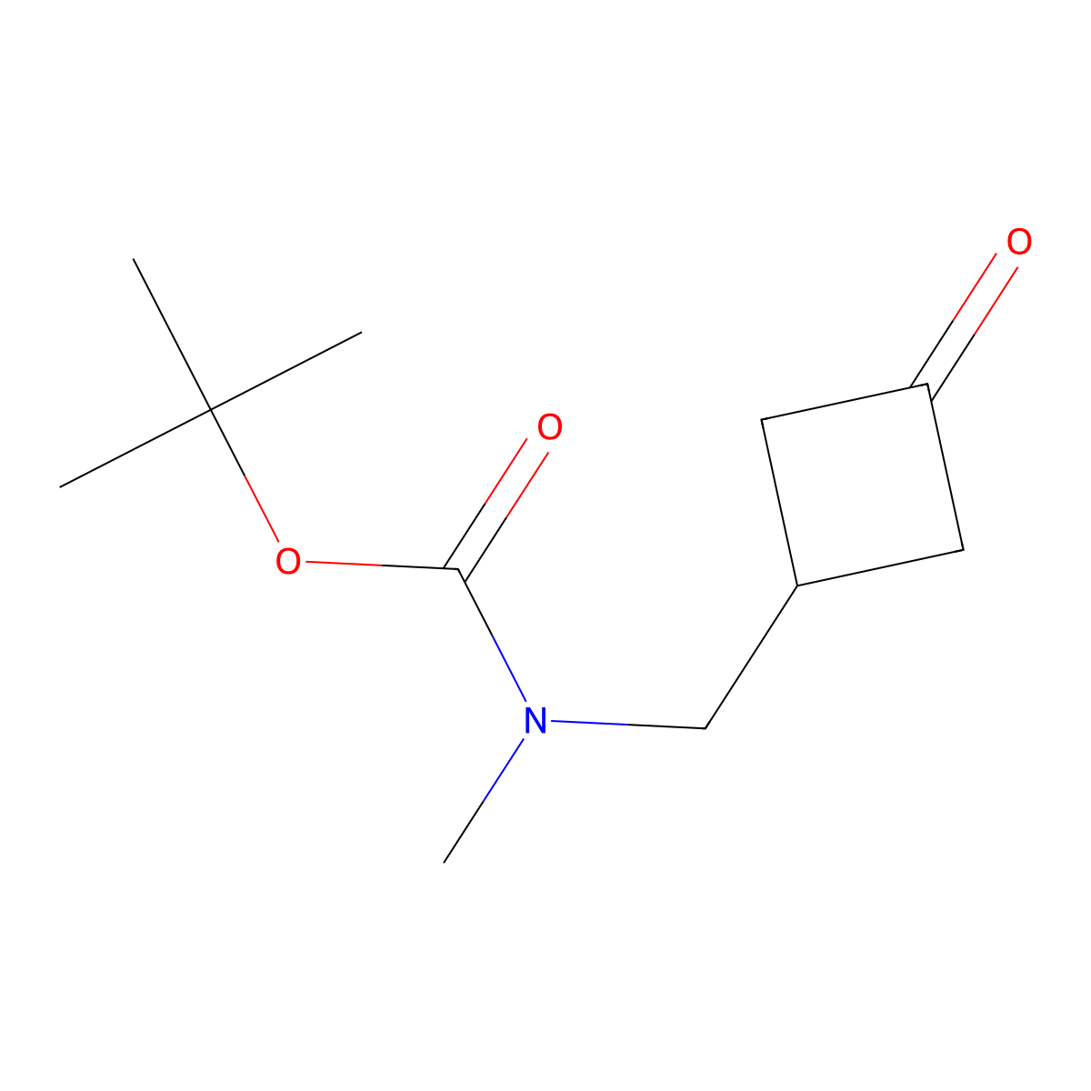 tert-butyl N-methyl-N-[(3-oxocyclobutyl)methyl]carbamate molecular structure, CAS 2097962-21-3