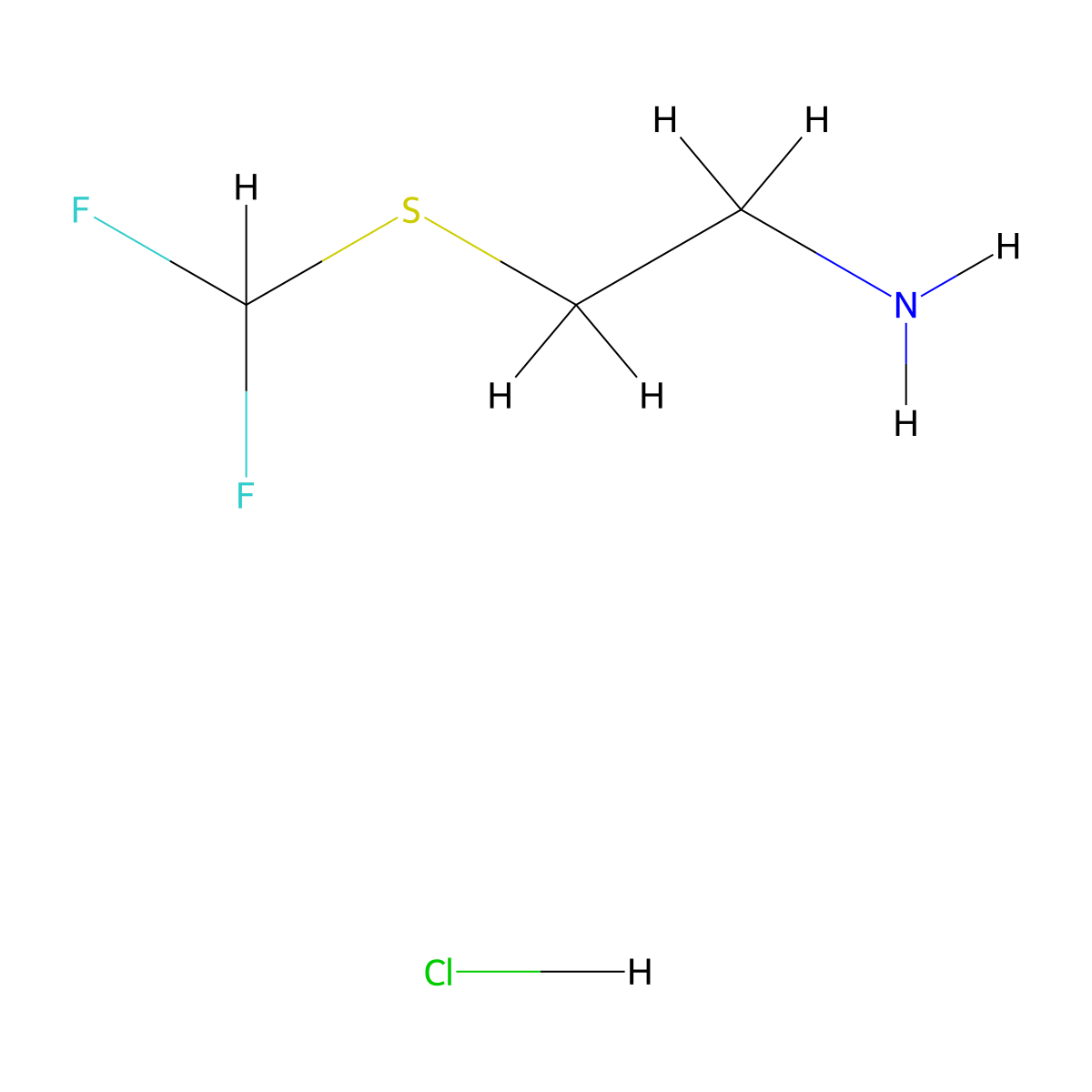 2-((Difluoromethyl)thio)ethan-1-amine hydrochloride molecular structure, CAS 2097962-23-5