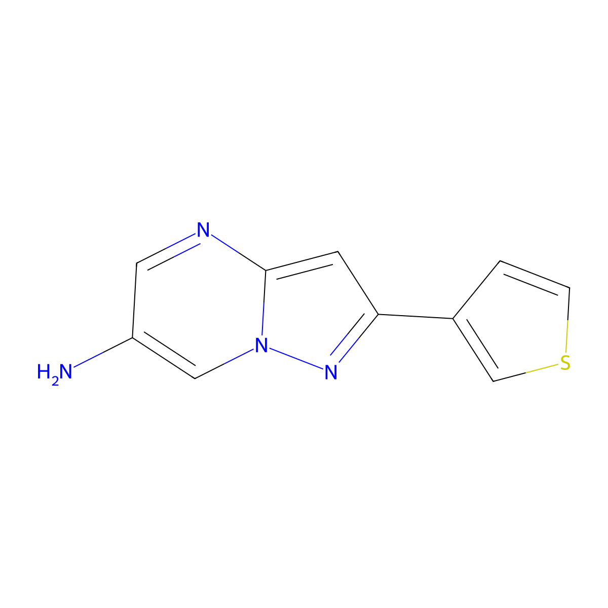 2-(Thiophen-3-yl)pyrazolo[1,5-a]pyrimidin-6-amine molecular structure, CAS 2097962-70-2