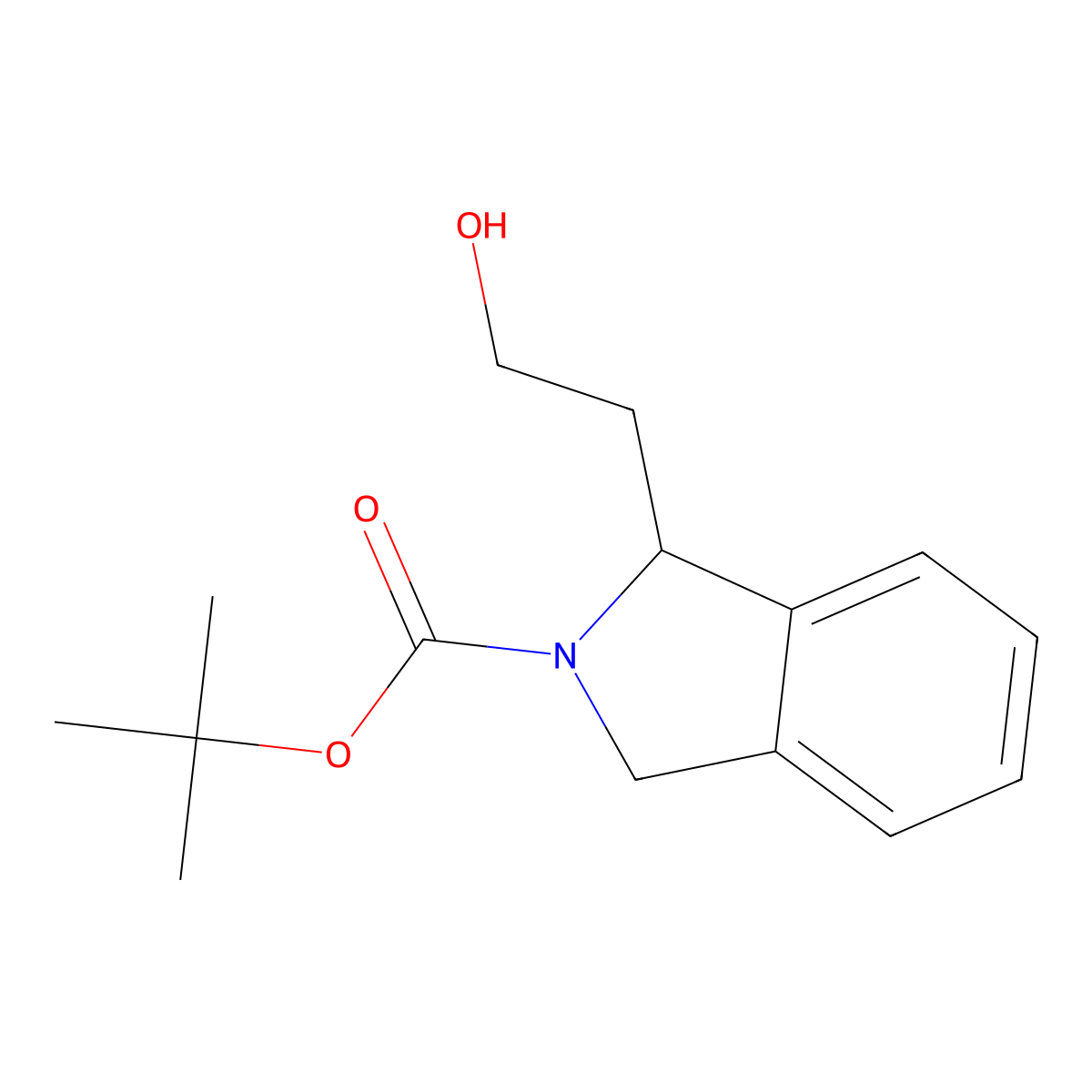 Tert-butyl 1-(2-hydroxyethyl)isoindoline-2-carboxylate molecular structure, CAS 2097964-27-5