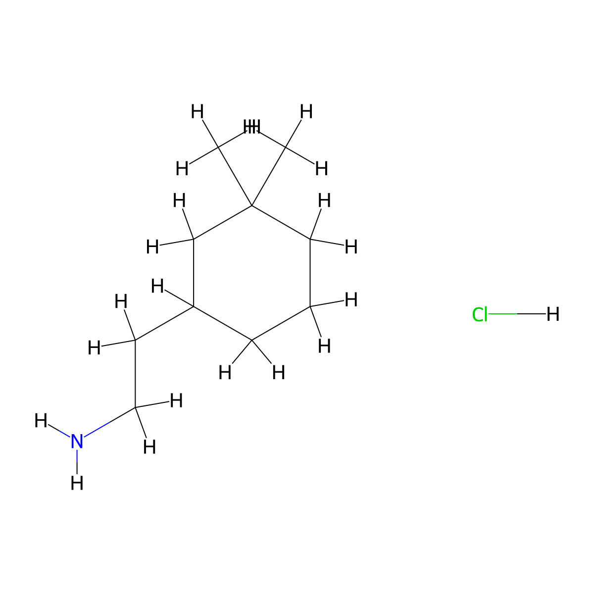 2-(3,3-Dimethylcyclohexyl)ethan-1-amine hydrochloride molecular structure, CAS 2097965-17-6