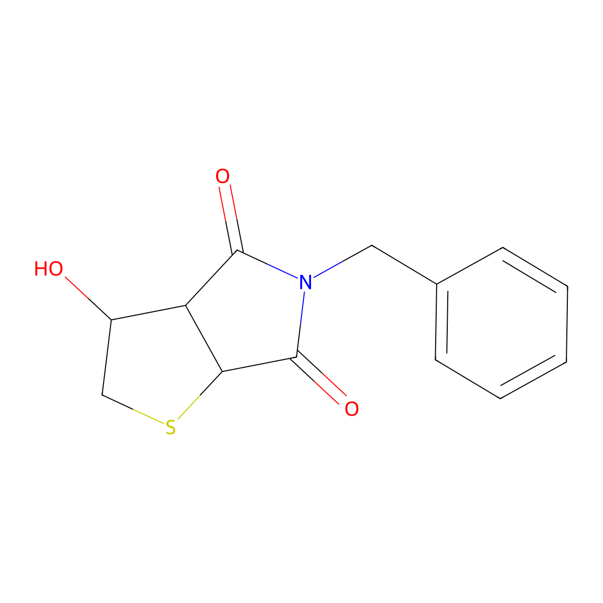 5-benzyl-3-hydroxytetrahydro-4H-thieno[2,3-c]pyrrole-4,6(5H)-dione molecular structure, CAS 2097966-16-8