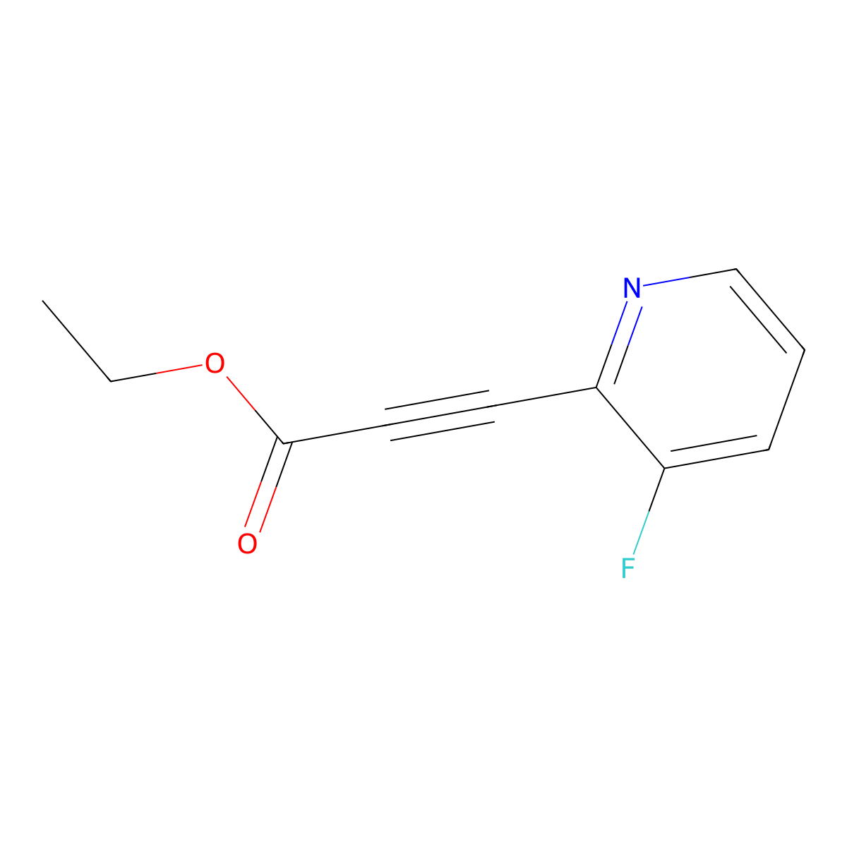 Ethyl 3-(3-fluoro-2-pyridinyl)-2-propynoate molecular structure, CAS 2097966-32-8