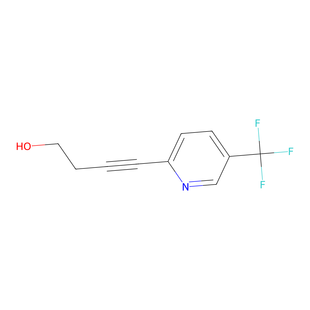 4-[5-(Trifluoromethyl)-2-pyridinyl]-3-butyn-1-ol molecular structure, CAS 2097966-44-2