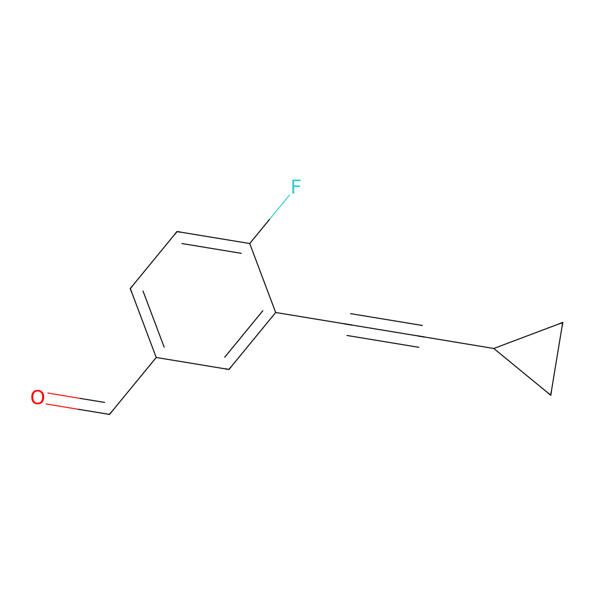 3-(2-Cyclopropylethynyl)-4-fluorobenzaldehyde molecular structure, CAS 2097967-35-4