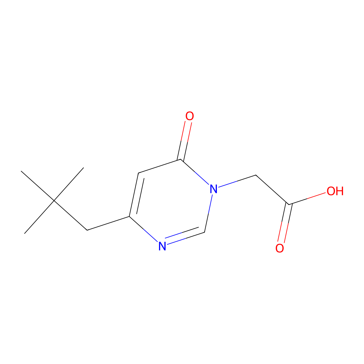 2-(4-neopentyl-6-oxopyrimidin-1(6H)-yl)acetic acid molecular structure, CAS 2097968-08-4