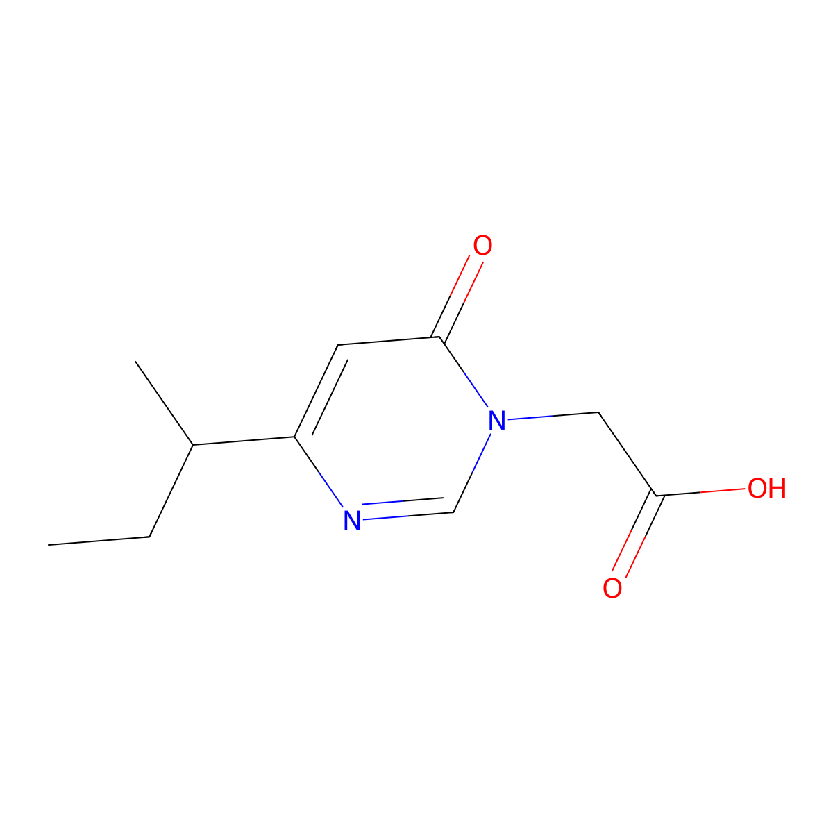 2-(4-(sec-butyl)-6-oxopyrimidin-1(6H)-yl)acetic acid molecular structure, CAS 2097968-16-4
