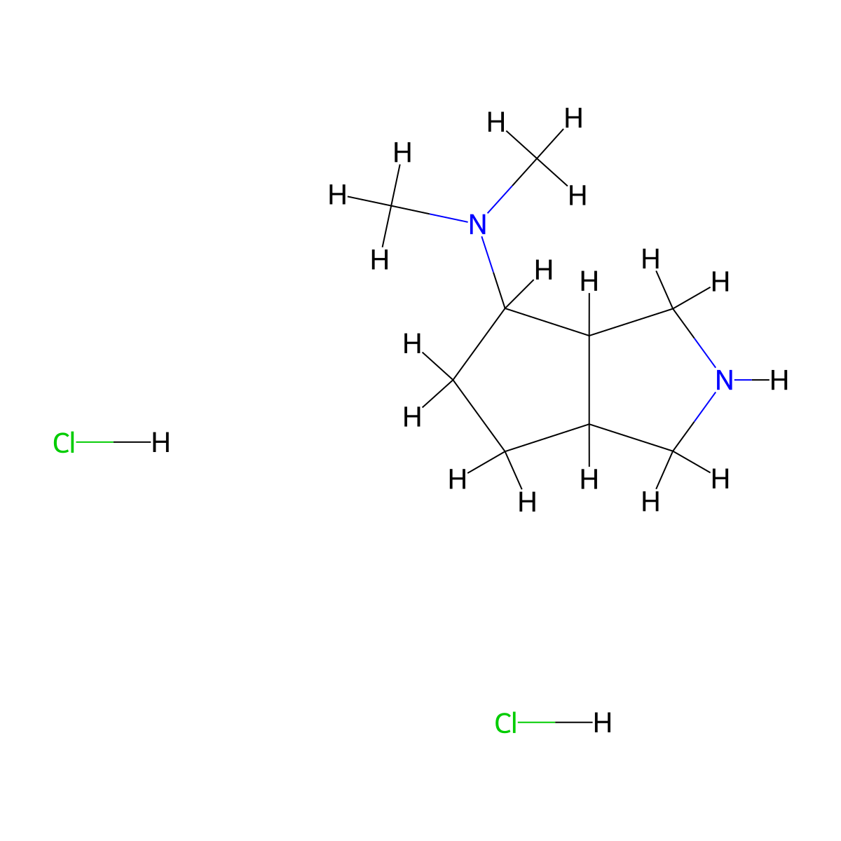 N,N-dimethyl-octahydrocyclopenta[c]pyrrol-4-amine dihydrochloride molecular structure, CAS 2097969-89-4