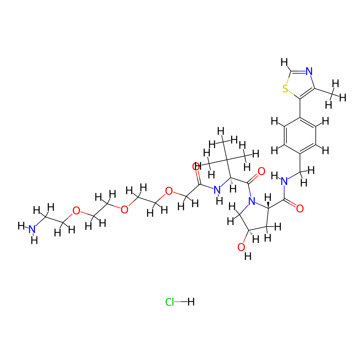 (S,R,S)-AHPC-PEG3-NH2 hydrochloride molecular structure, CAS 2097971-11-2