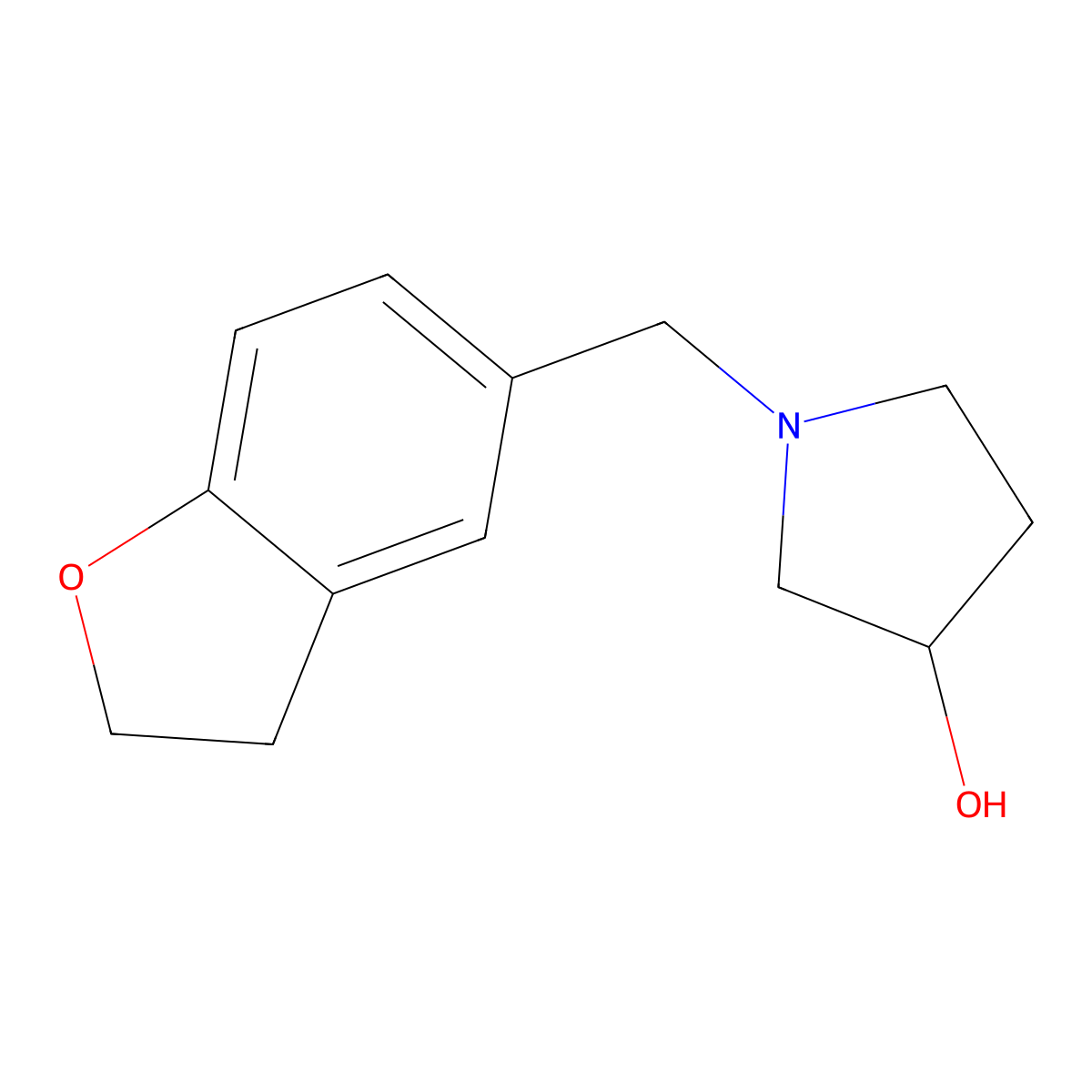 1-((2,3-Dihydrobenzofuran-5-yl)methyl)pyrrolidin-3-ol molecular structure, CAS 2097973-30-1