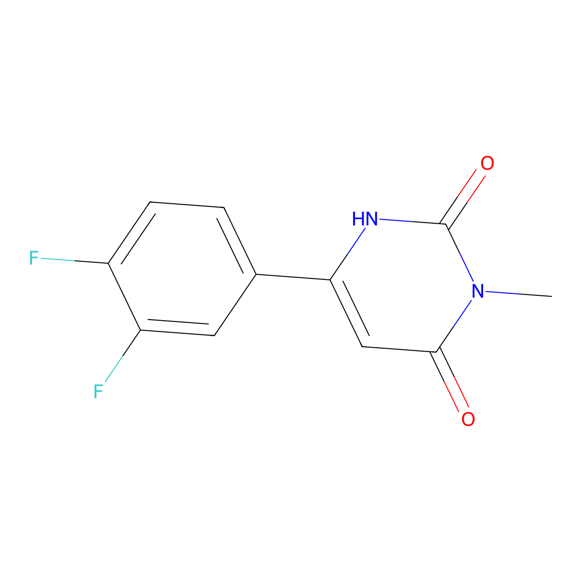 6-(3,4-Difluorophenyl)-3-methyl-1,2,3,4-tetrahydropyrimidine-2,4-dione molecular structure, CAS 2097974-31-5