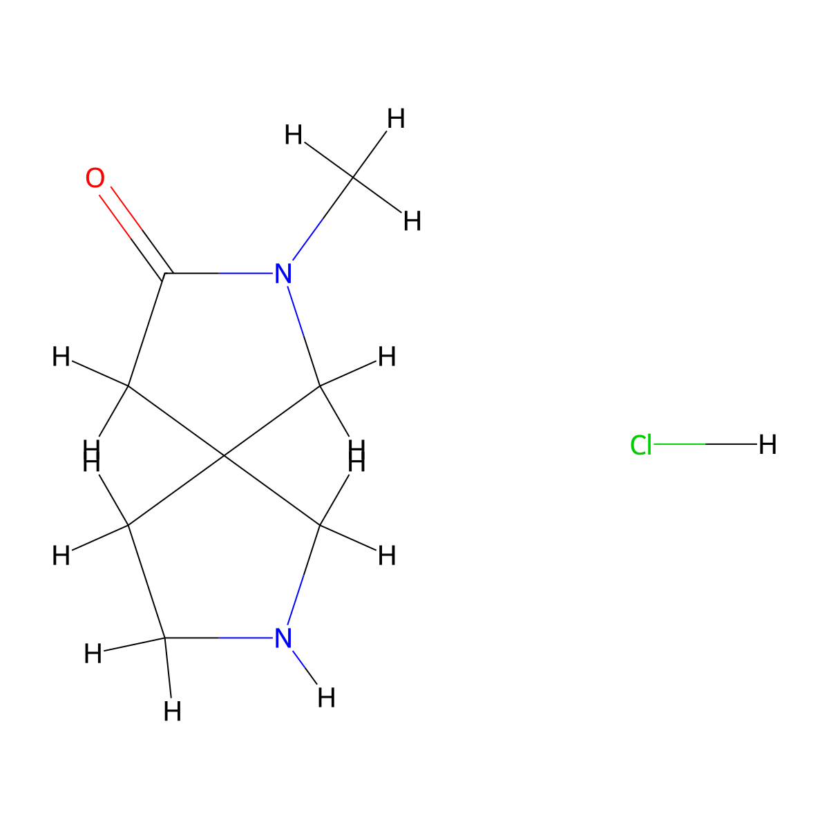 2-Methyl-2,7-diazaspiro[4.4]nonan-3-one hydrochloride molecular structure, CAS 2097974-60-0