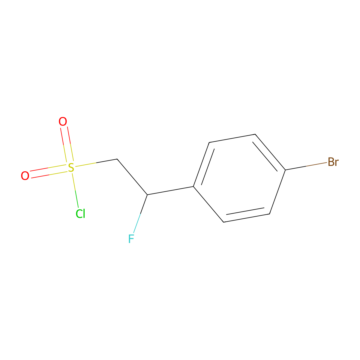 2-(4-Bromophenyl)-2-fluoroethane-1-sulfonyl chloride molecular structure, CAS 2097975-05-6