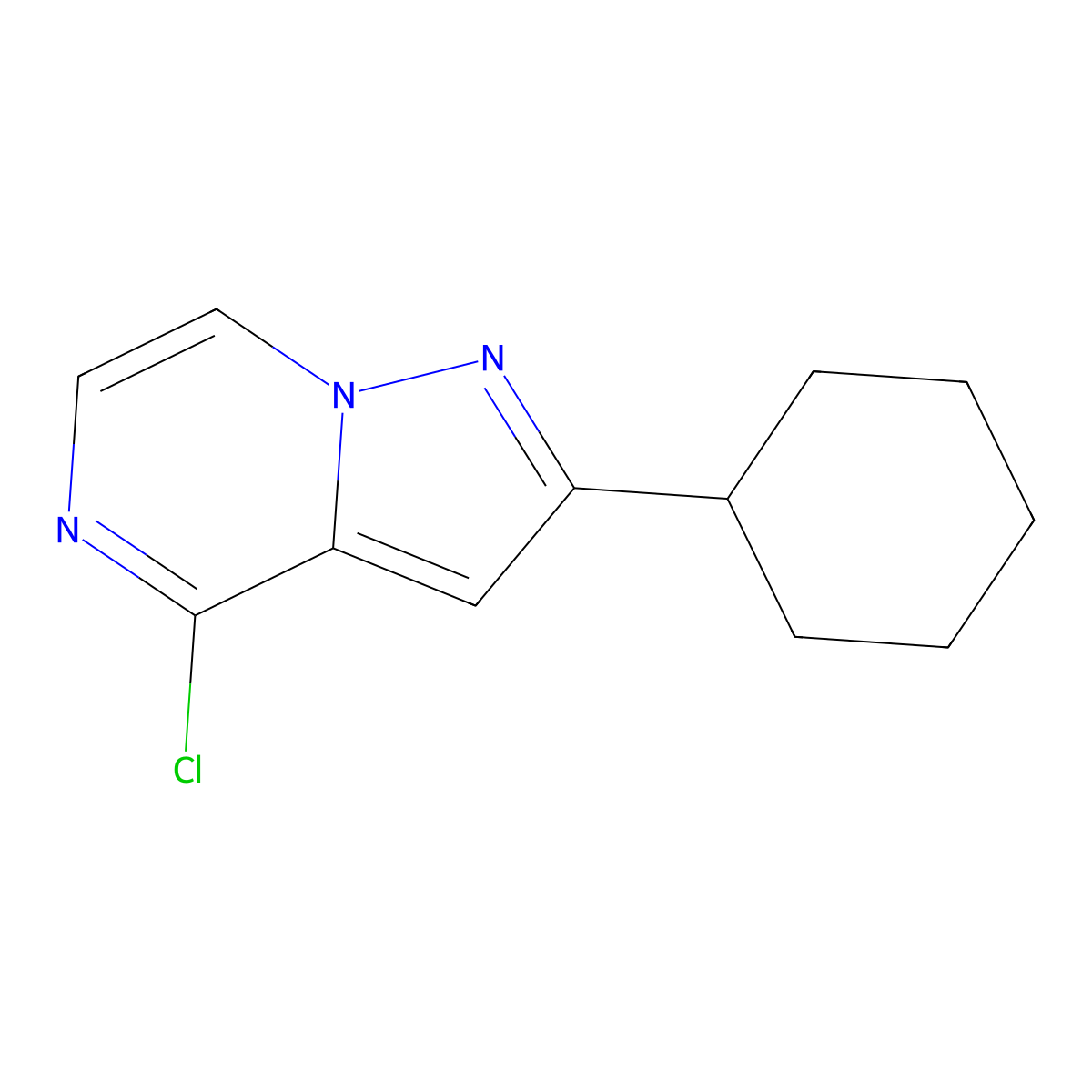 4-Chloro-2-cyclohexylpyrazolo[1,5-a]pyrazine molecular structure, CAS 2097975-99-8