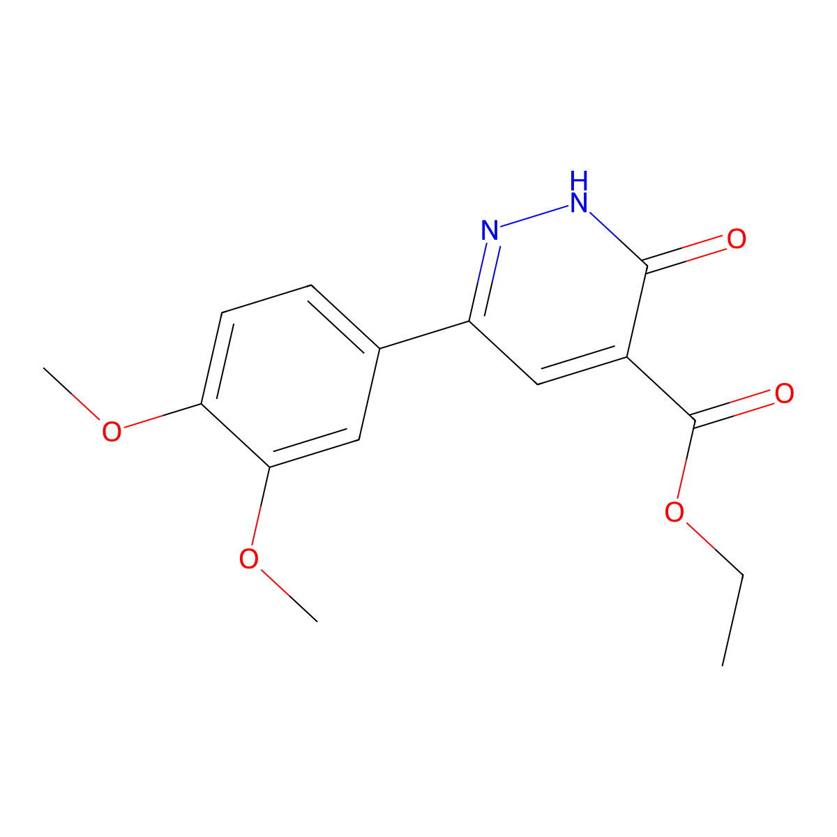 Ethyl 6-(3,4-dimethoxyphenyl)-3-oxo-2,3-dihydropyridazine-4-carboxylate molecular structure, CAS 2097977-71-2