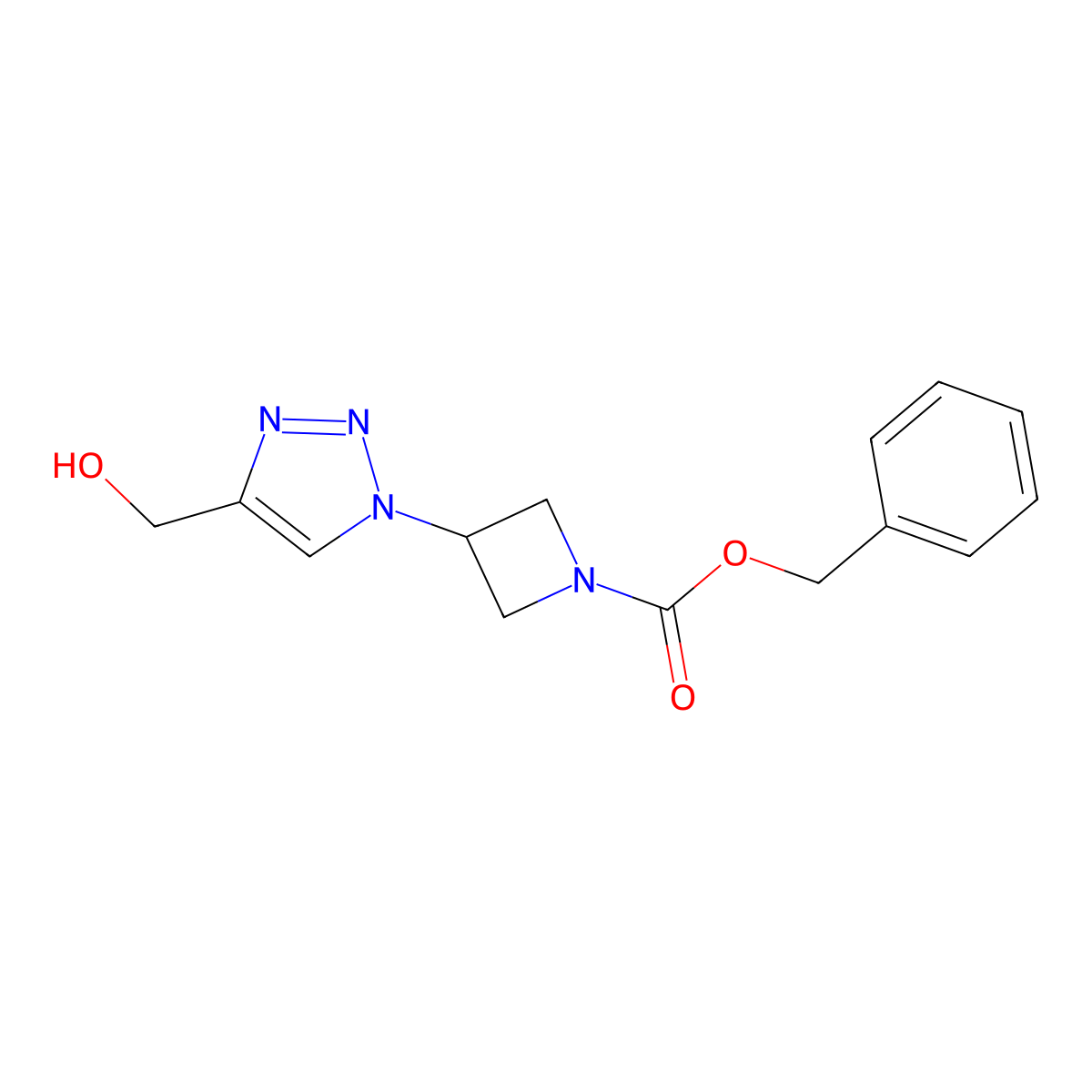 benzyl 3-(4-(hydroxymethyl)-1H-1,2,3-triazol-1-yl)azetidine-1-carboxylate molecular structure, CAS 2097978-07-7
