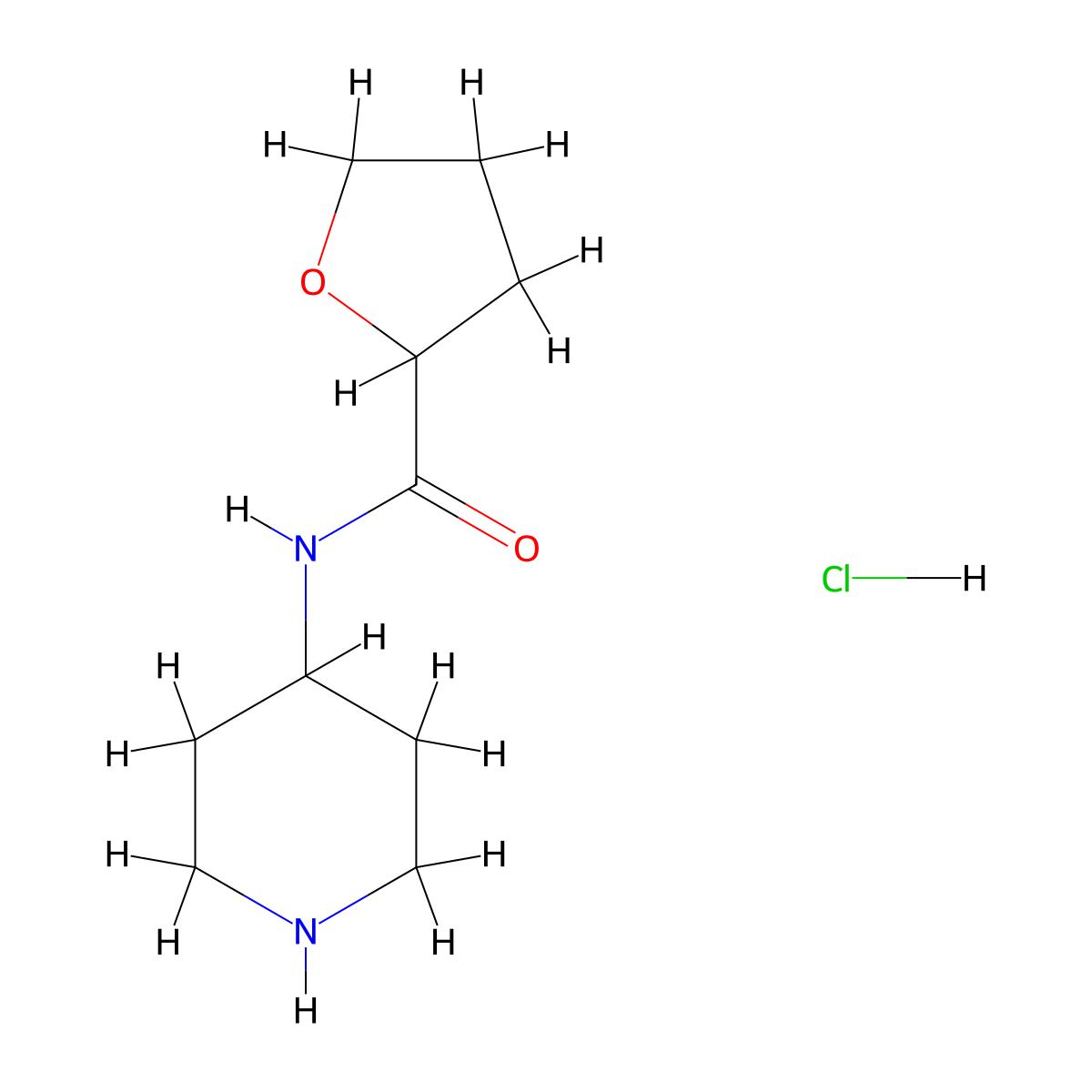 N-(piperidin-4-yl)tetrahydrofuran-2-carboxamide hydrochloride molecular structure, CAS 2097979-18-3