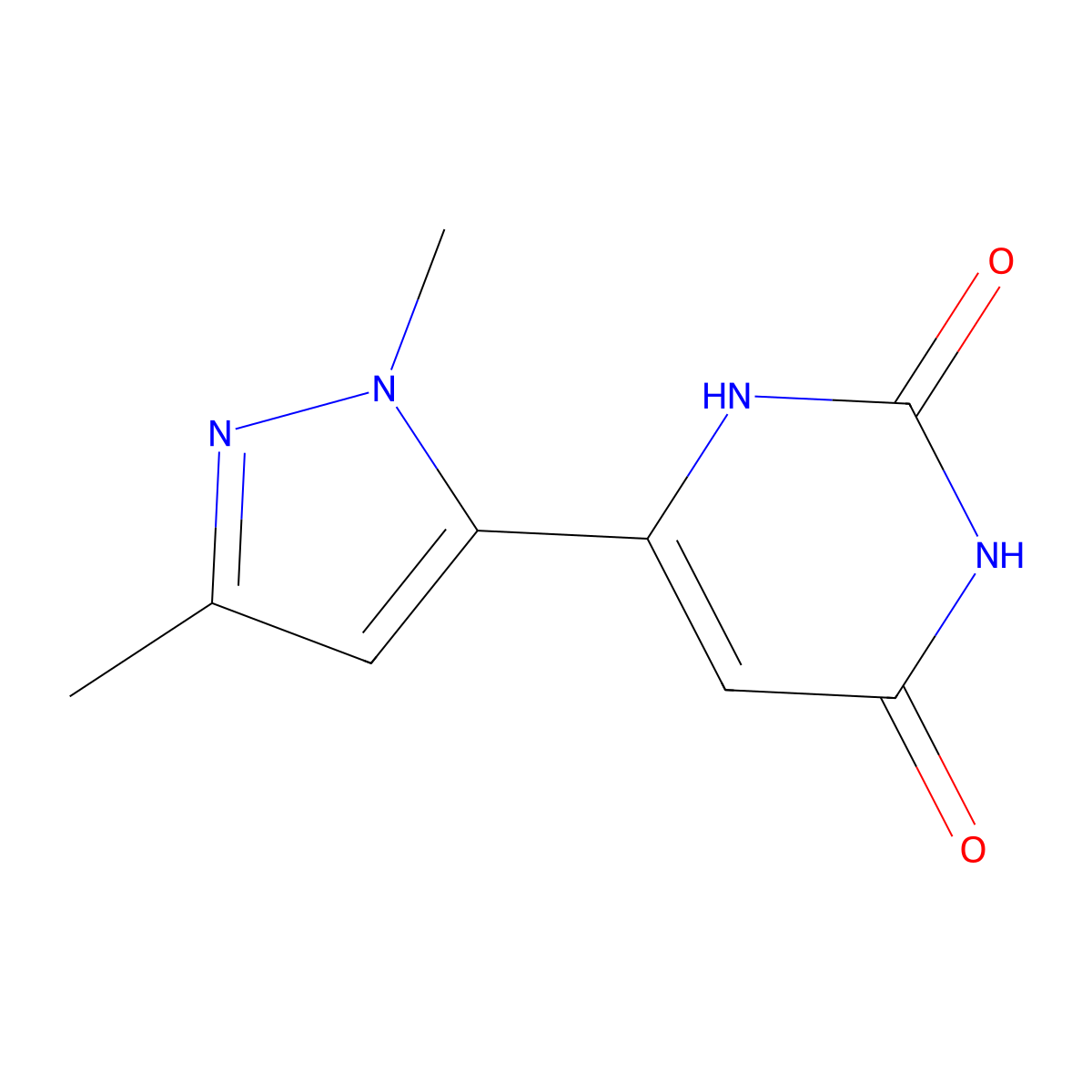 6-(1,3-dimethyl-1H-pyrazol-5-yl)pyrimidine-2,4(1H,3H)-dione molecular structure, CAS 2097979-42-3
