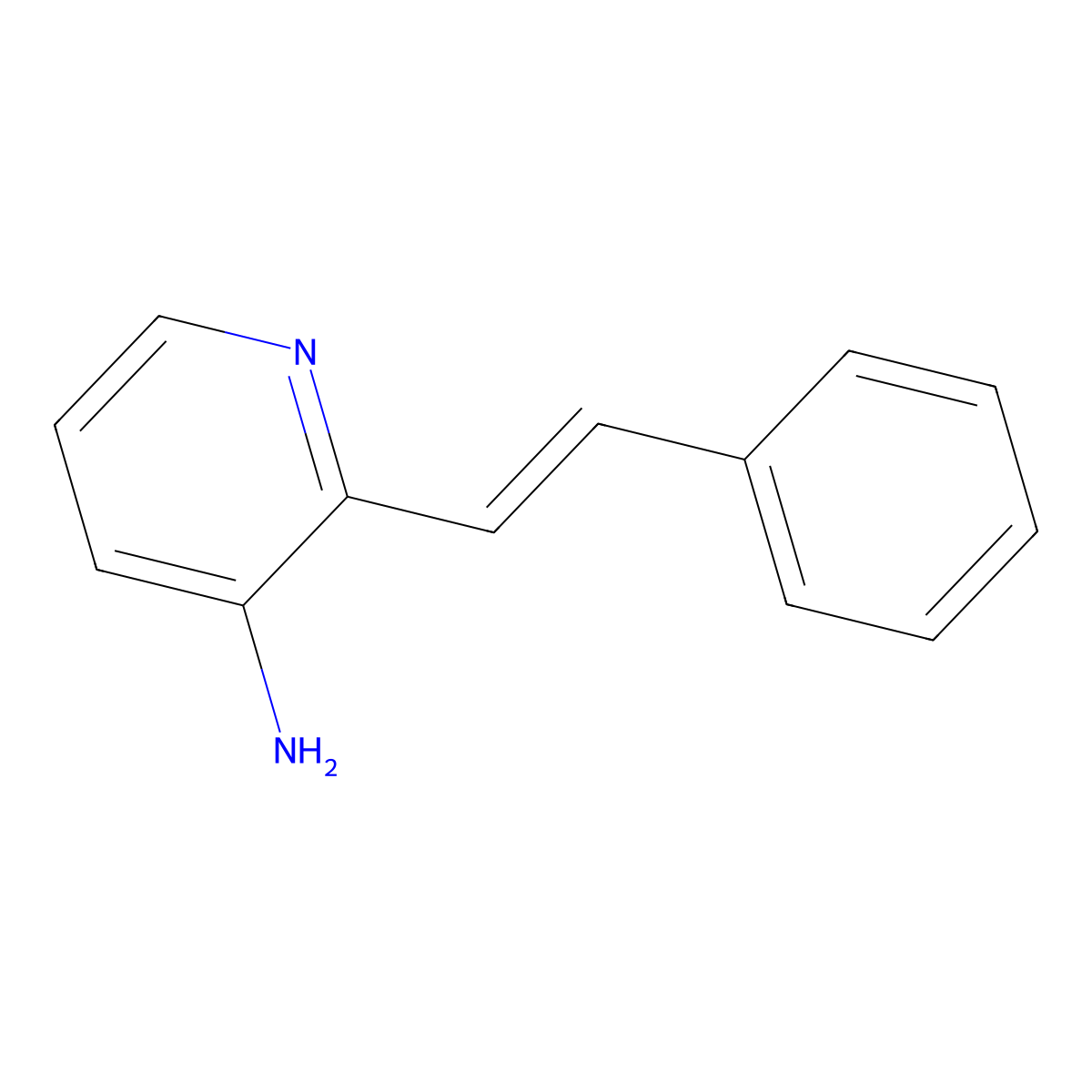 2-[(E)-2-phenylethenyl]pyridin-3-amine molecular structure, CAS 209798-50-5