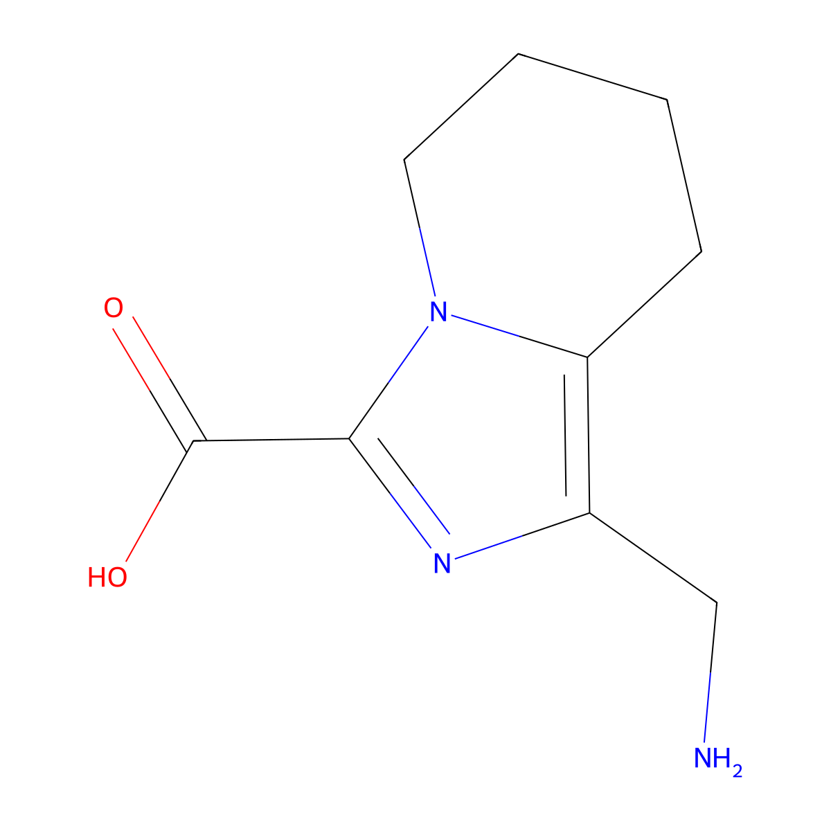 1-(Aminomethyl)-5,6,7,8-tetrahydroimidazo[1,5-a]pyridine-3-carboxylic acid molecular structure, CAS 2097981-38-7