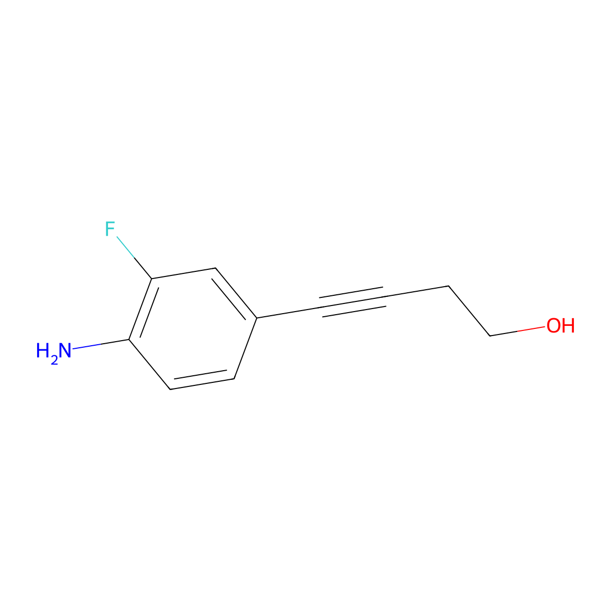 4-(4-Amino-3-fluorophenyl)-3-butyn-1-ol molecular structure, CAS 2097982-79-9