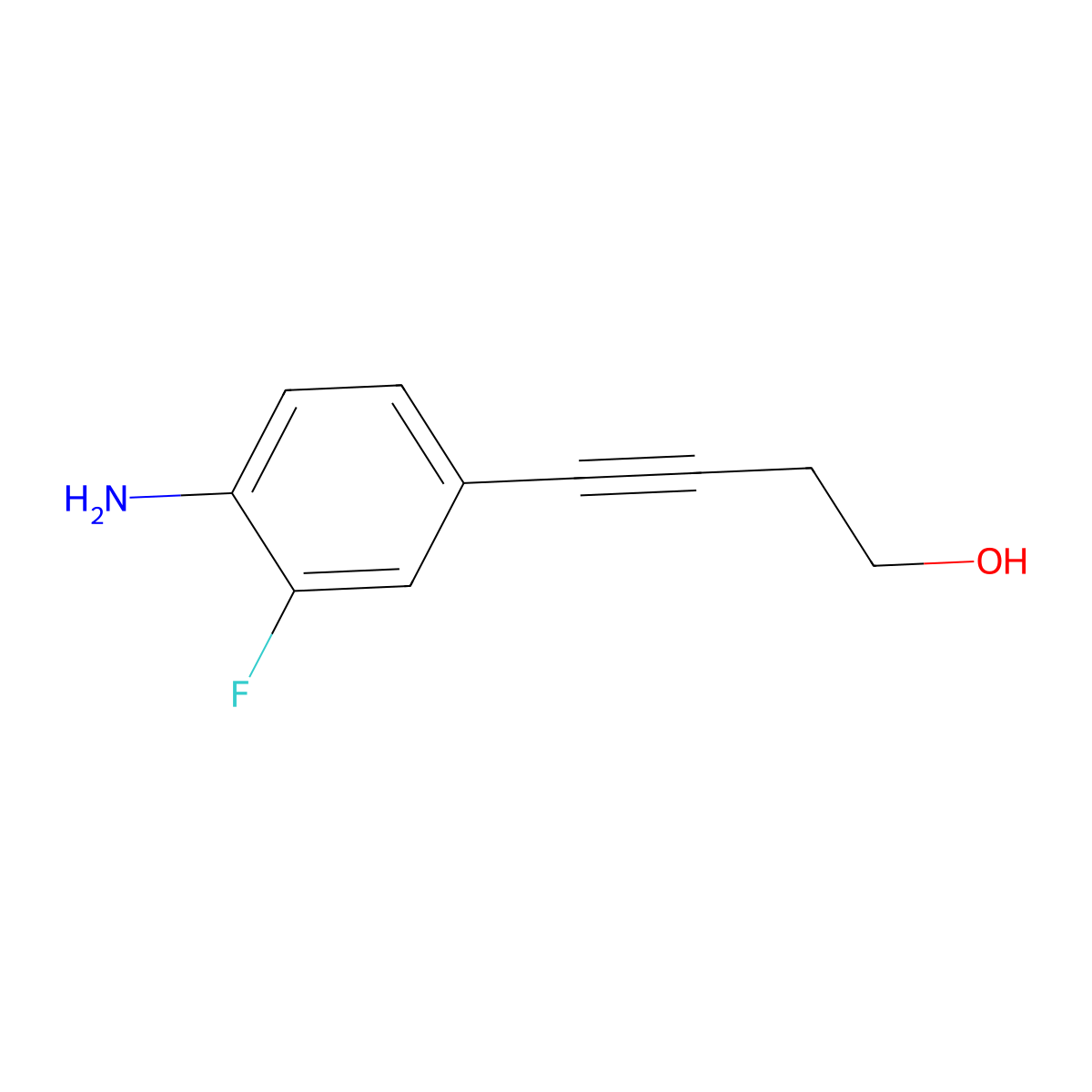 4-(4-Amino-3-fluorophenyl)-3-butyn-1-ol molecular structure, CAS 2097982-79-9