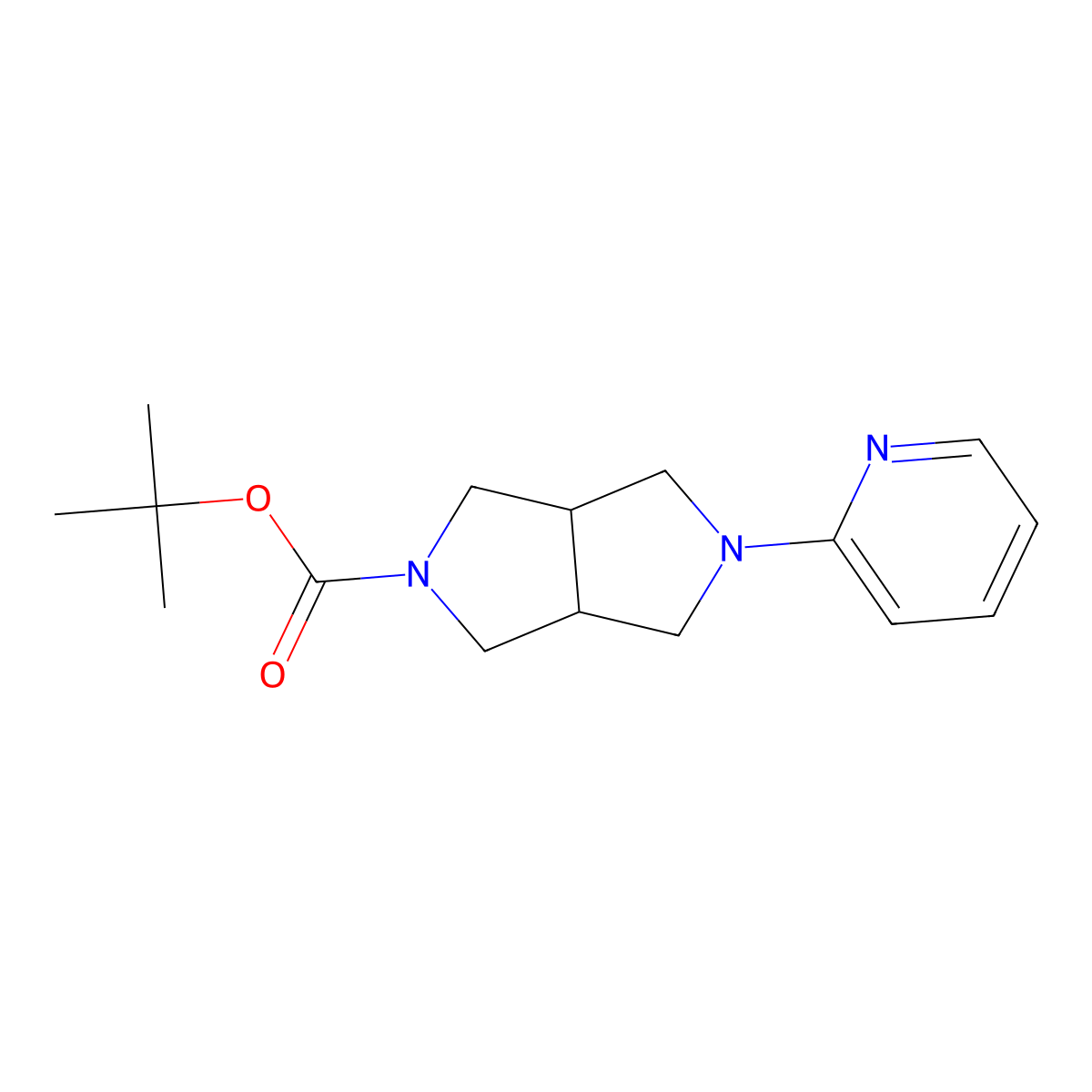 tert-butyl 5-(pyridin-2-yl)hexahydropyrrolo[3,4-c]pyrrole-2(1H)-carboxylate molecular structure, CAS 2097984-51-3