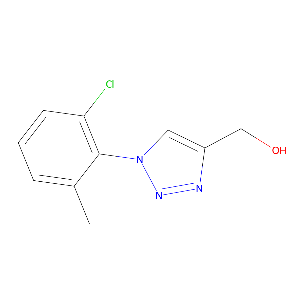 [1-(2-chloro-6-methylphenyl)-1H-1,2,3-triazol-4-yl]methanol molecular structure, CAS 2097988-95-7